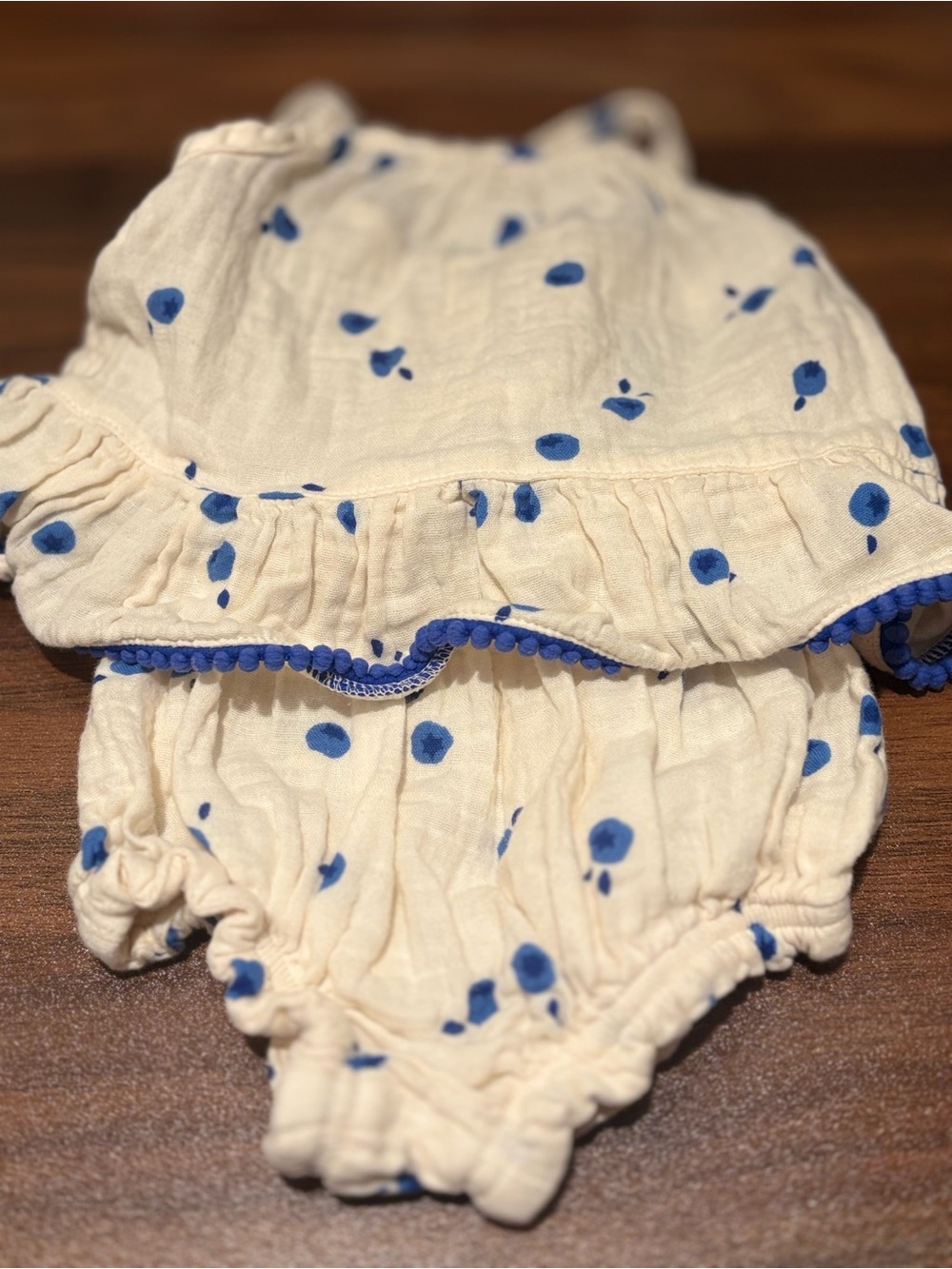 Cat & Jack Cream and Blue Floral Baby Matching Set